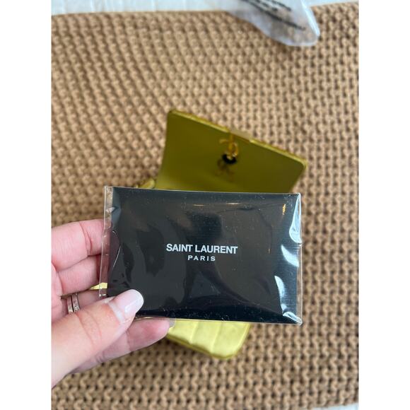 PREOWNED Saint Laurent Vicky Velvet YSL Logo Magnetic Cross-Body Bag Gold - Picture 9 of 14